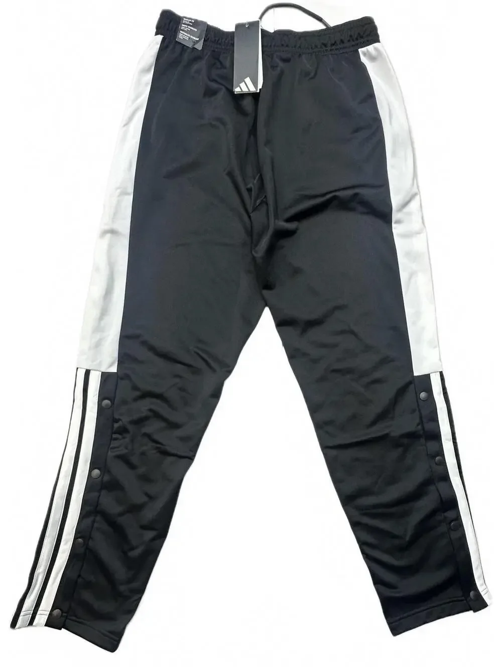 NWT Adidas 3-Stripes Colorblock Snap Track Pants Men’s M Black White